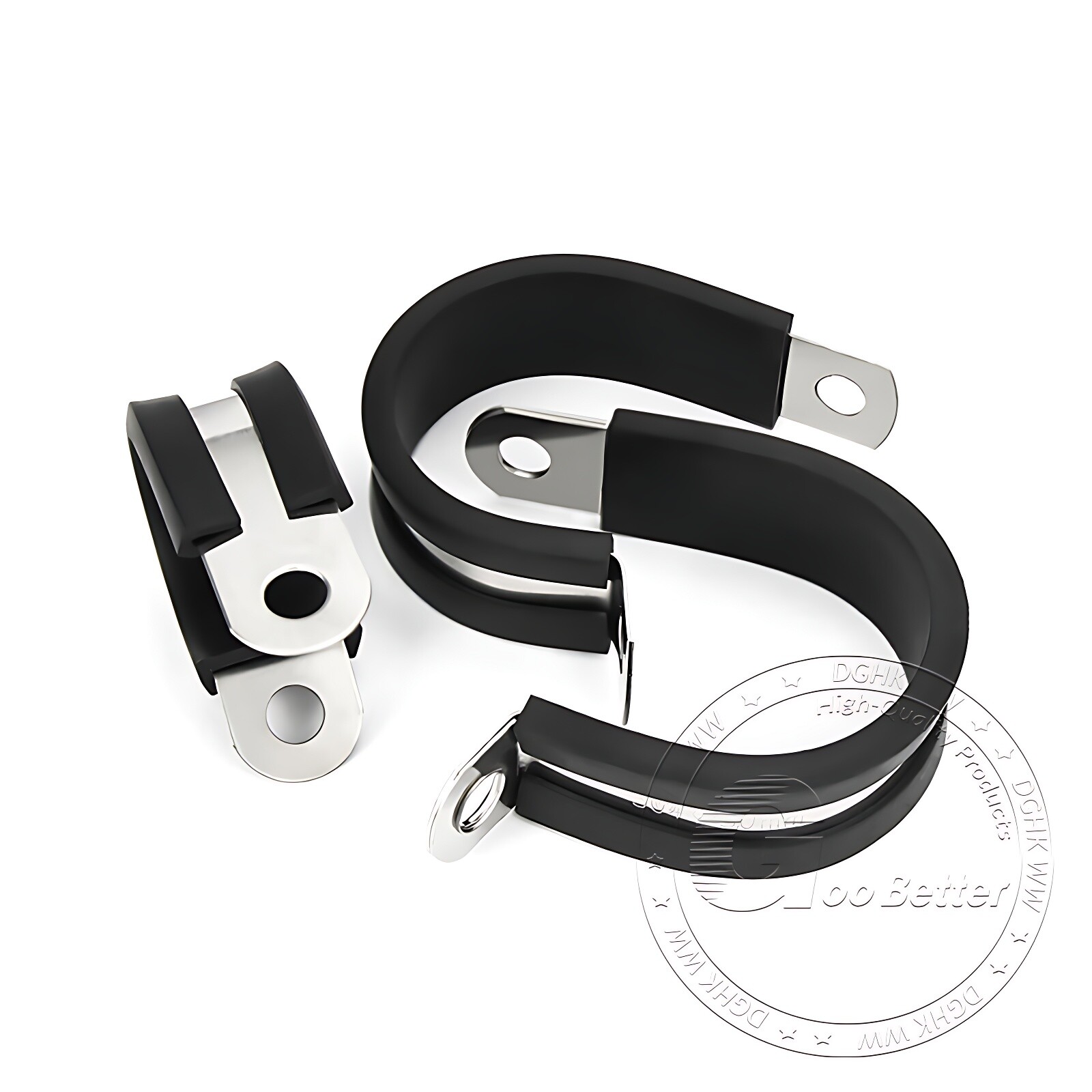 Rubber Lined P Clips Cable Mounting Hose Pipe Clamp 6mm-200mm A2 Stainless Steel gallery