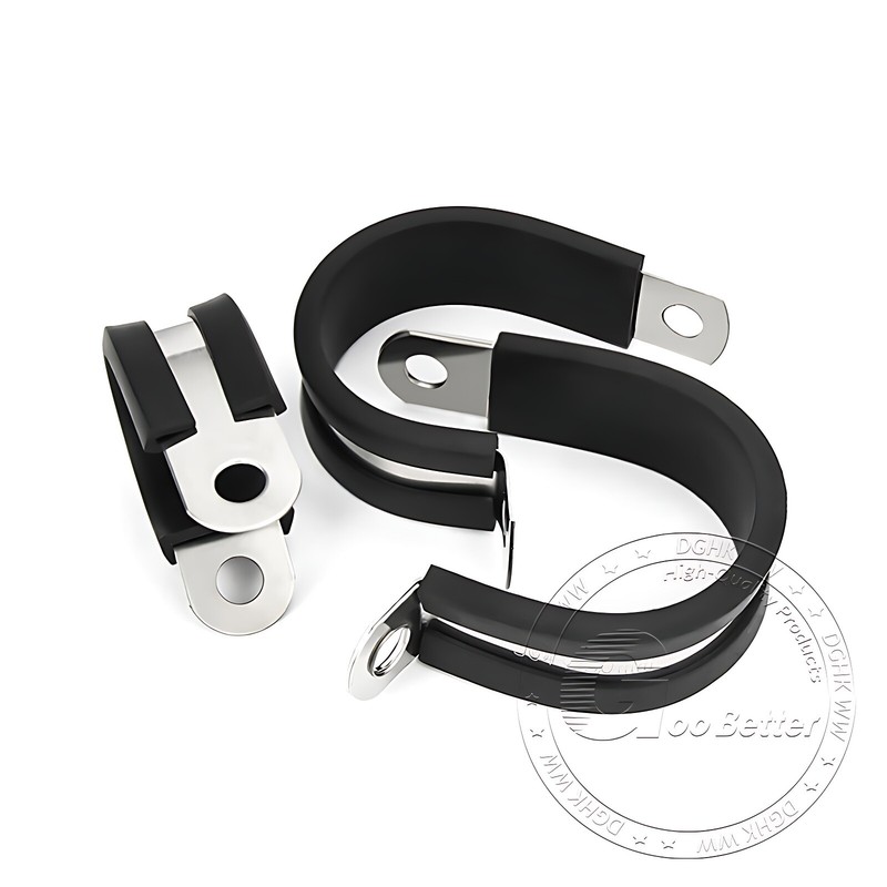Rubber Lined P Clips Cable Mounting Hose Pipe Clamp 6mm-200mm A2 Stainless Steel gallery