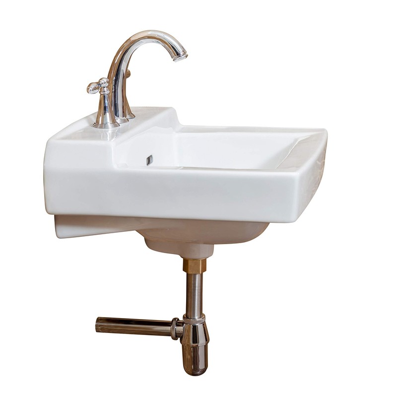 Wall Mount Ceramic Sink Basin W Overflow 19" x 17" - White gallery