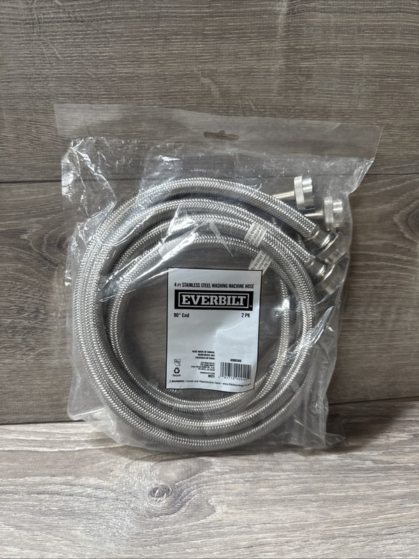 Everbilt 4 ft. Polymer Coated Stainless Steel Washing Machine Hose (2-Pack) gallery