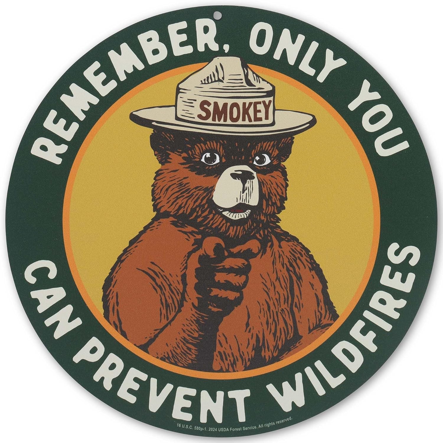 Smokey Bear Only You Can Prevent Wildfires Metal Sign Vintage Forest Tin Decor gallery