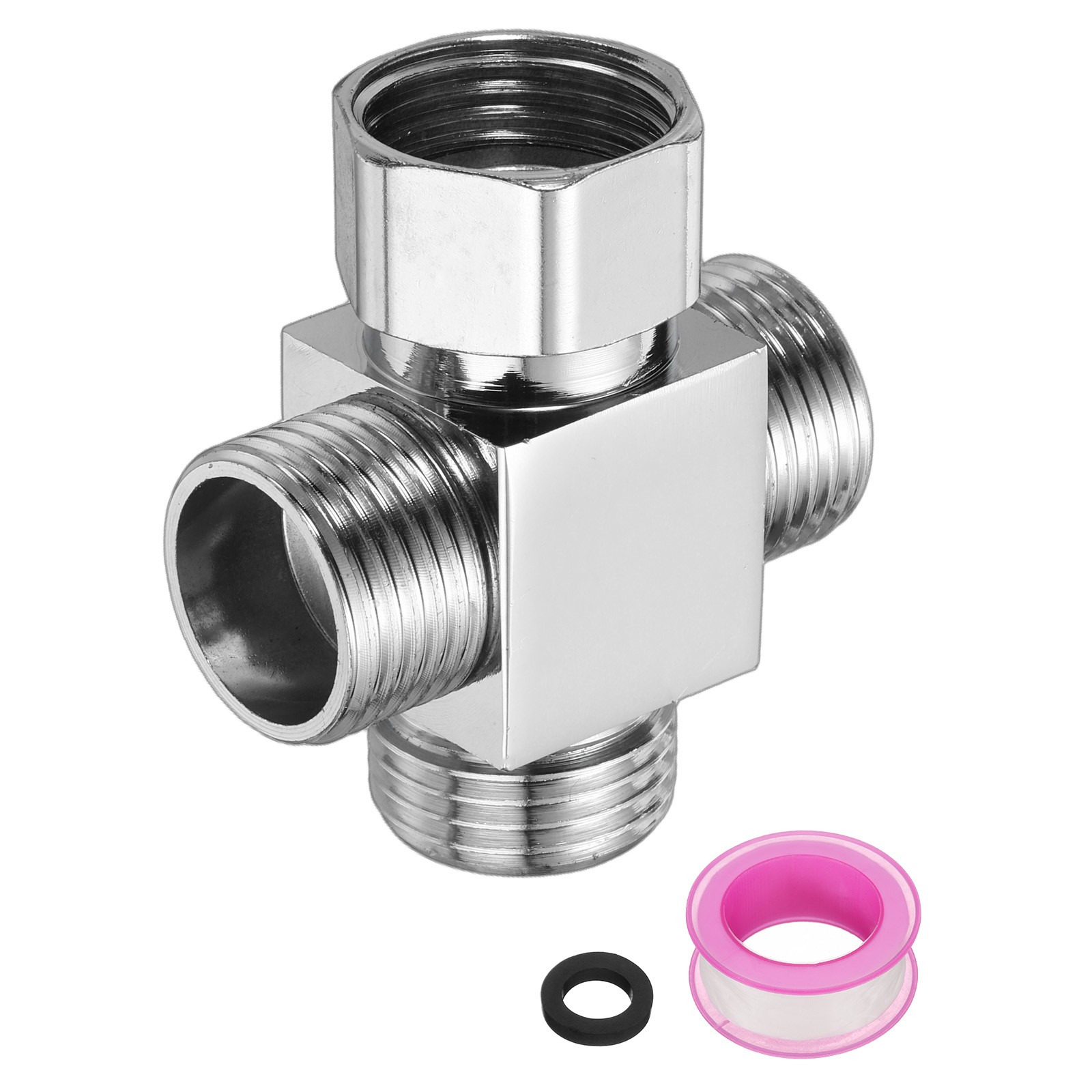 G1/2" Diverter Valve 4 Way Square Adapter Connector for Angle Valve Hose 53mm gallery