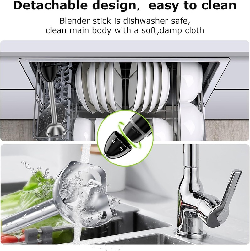 Hand Blender with 2 Mixing Speed, Electric Handheld Mixer Portable Stick Mixer gallery