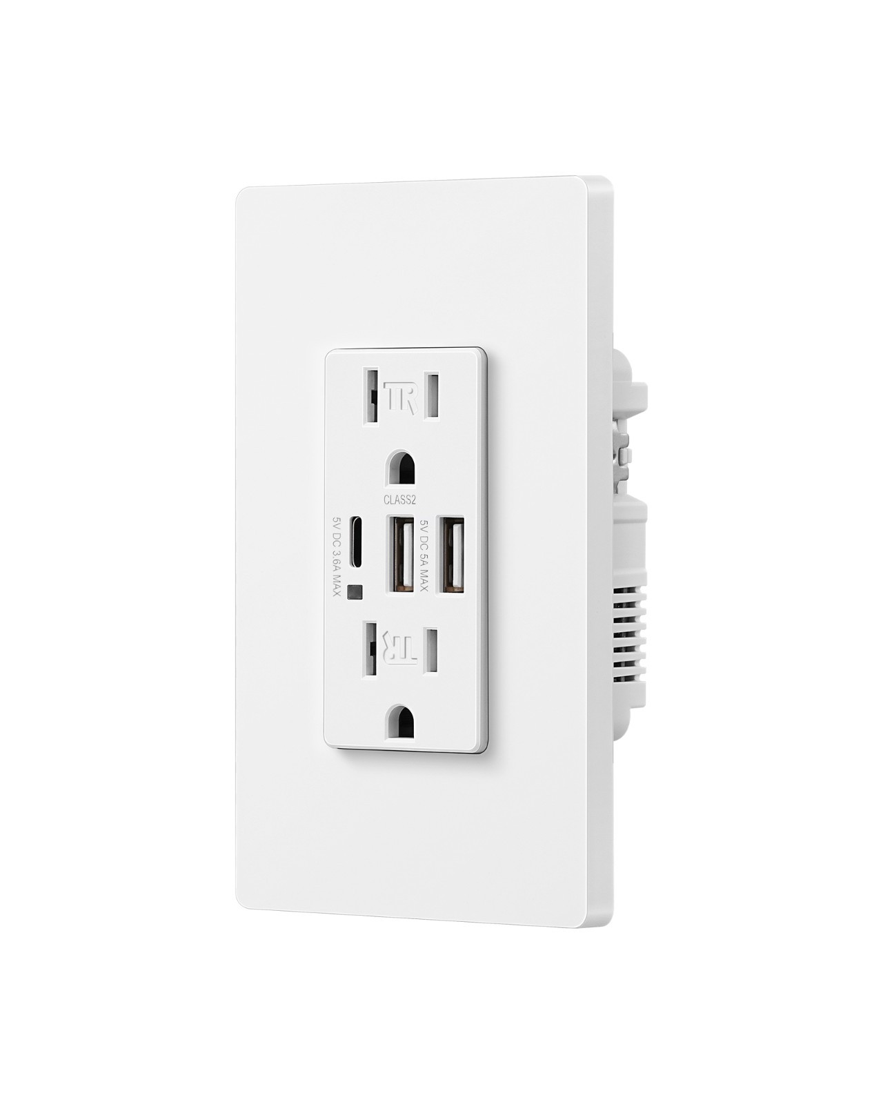 DEWENWILS 1 Pack USB Outlet, 3-Port USB C Wall Outlet (2 USB A & 1 USB C), 30W gallery