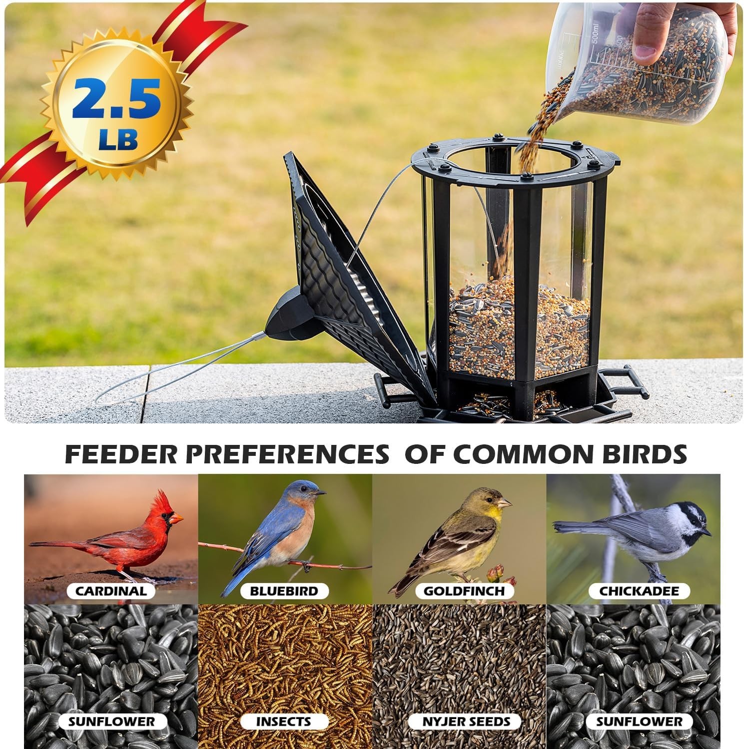 Birdream 2 Pack Bird Feeders for Outdoor Hanging, Retro Pagoda Design Fun Instal gallery
