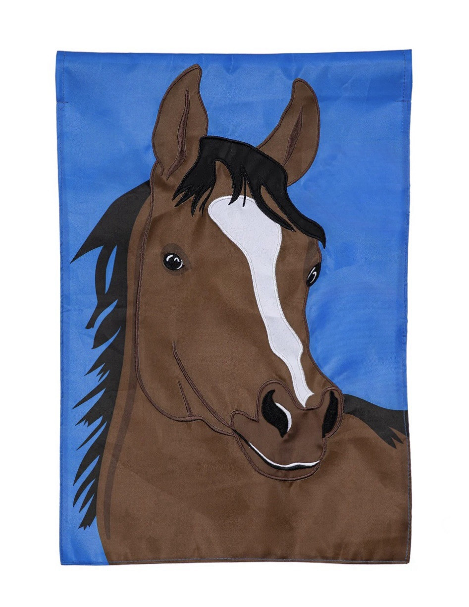 Evergreen Single Horse Basic Appliqué Garden Flag 12.5”x18” Polyester Nylon NEW gallery