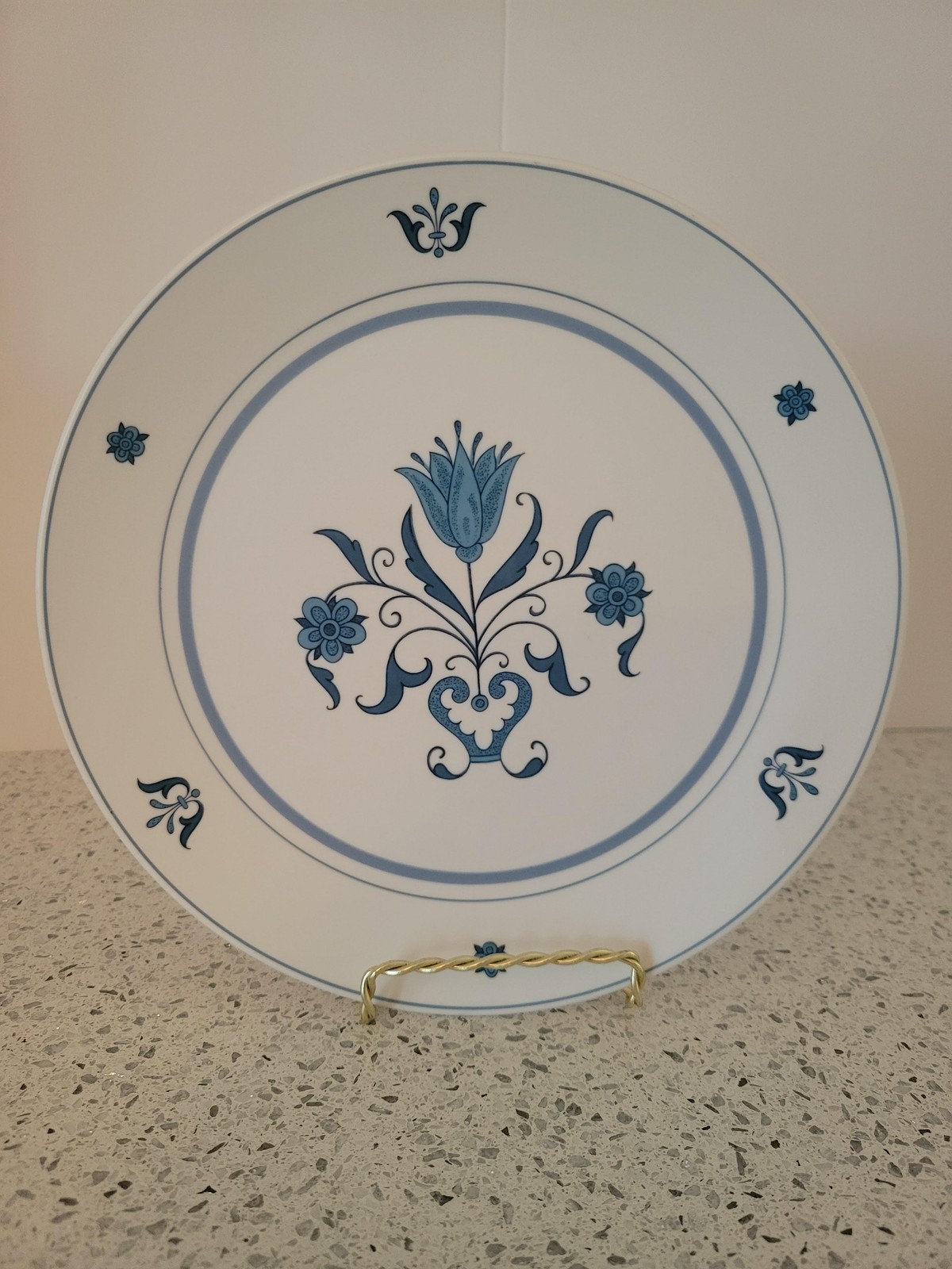 Vintage Noritake Progression Blue Haven 2004 Salad Plates White Blue Floral gallery