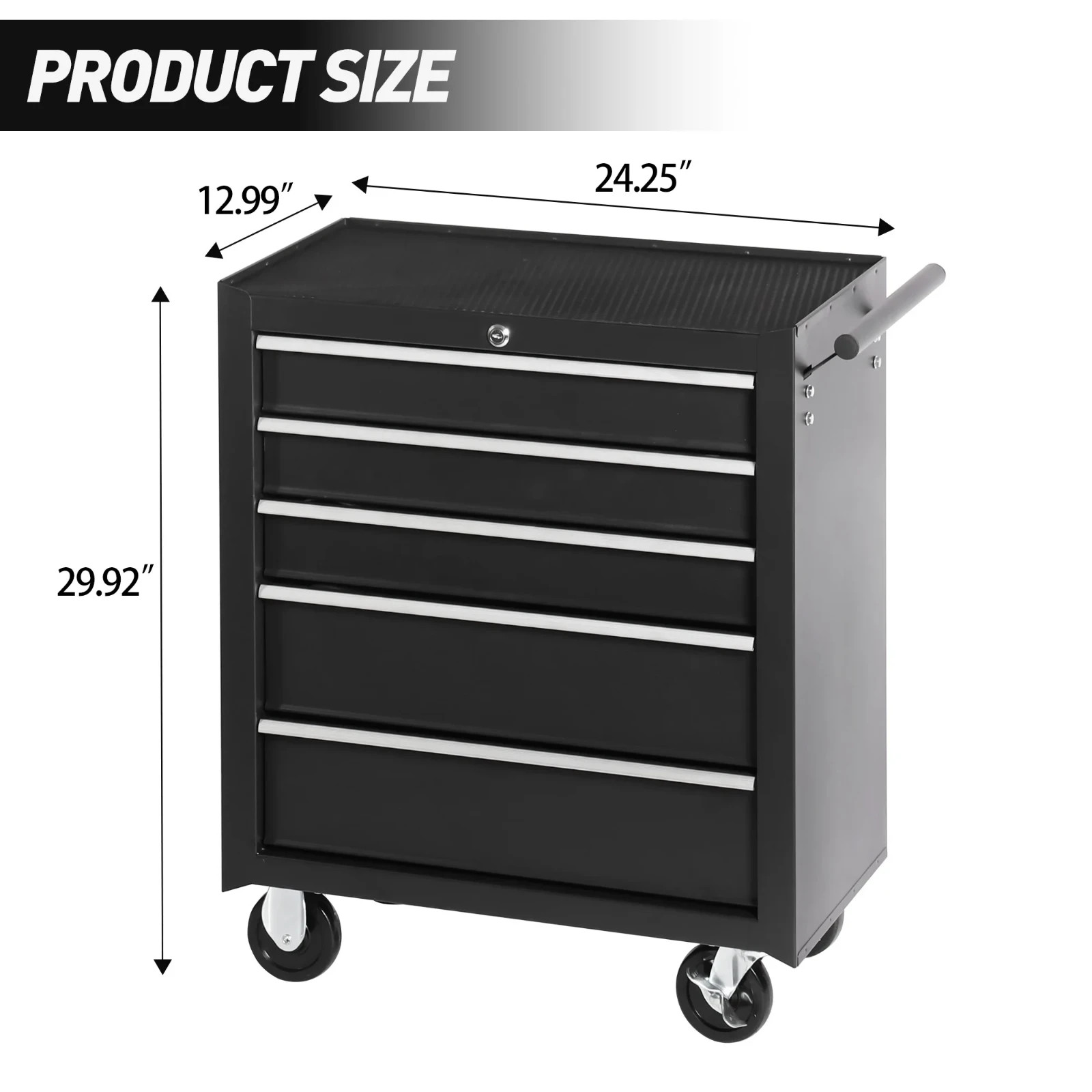 5-Drawer Rolling Tool Chest with Wheels & Storage Organizer Box gallery