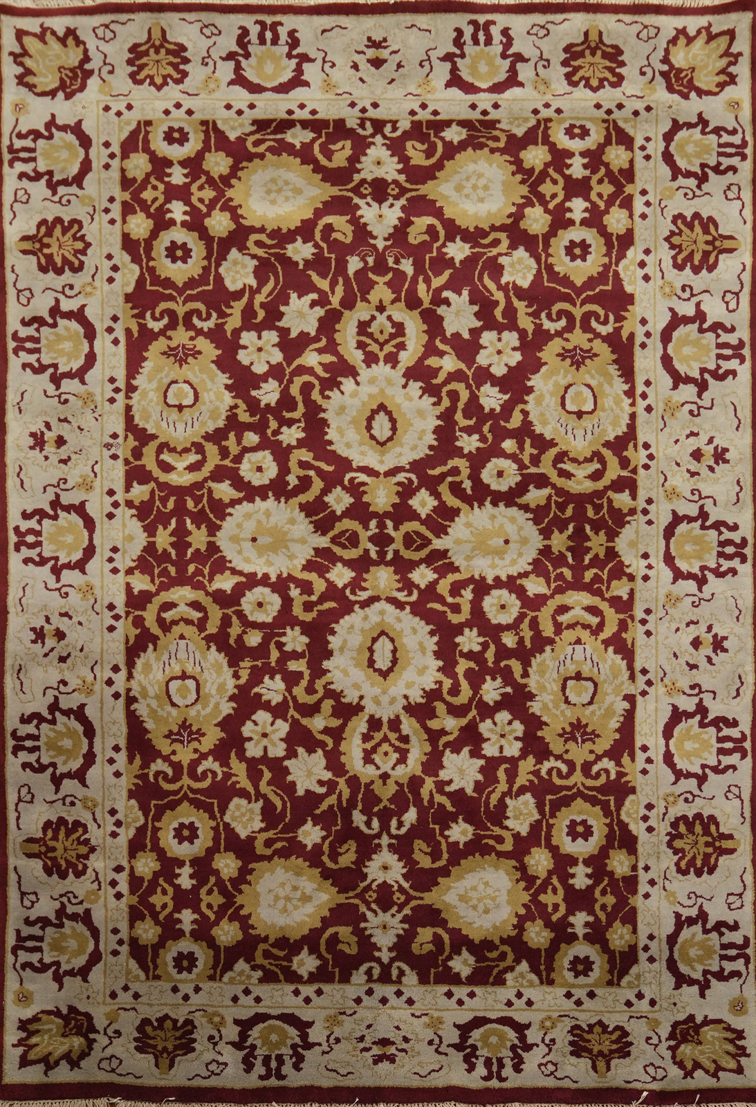 All-Over Pattern Red Floral Oushak Oriental Area Rug 9x11 ft Hand-knotted Carpet gallery