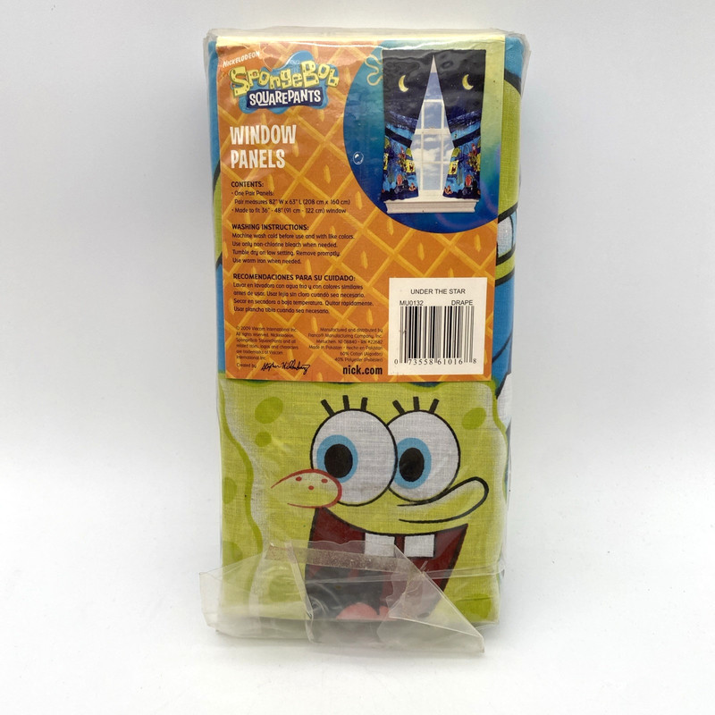 Nickelodeon SpongeBob SquarePants Window Panels 82x63in Star Moon Curtains Set gallery