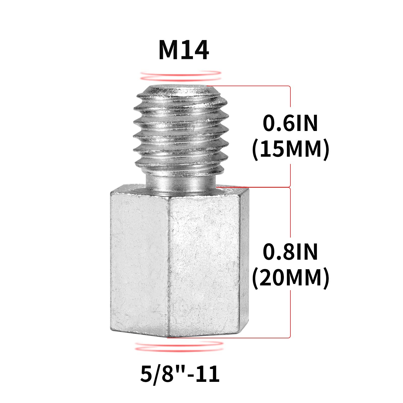Angle Grinder Adapter，5/8"11 Female to M14 Male Angle Grinder Extension, Rota... gallery