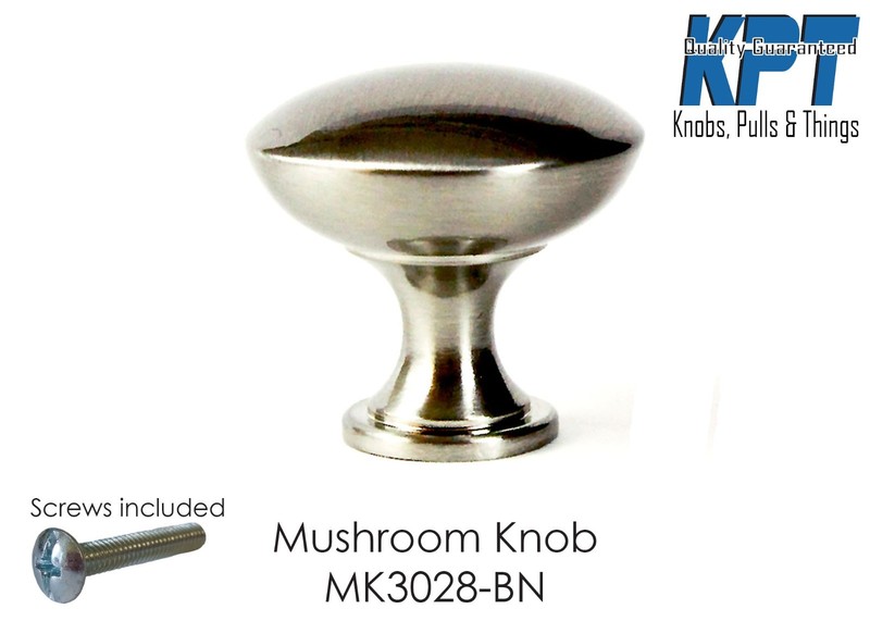 Mushroom Knob Handle Pull Brushed Nickel Kitchen/Bath Cabinet Hardware gallery