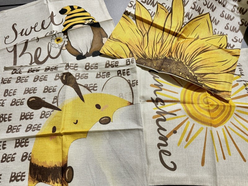3 Pack 12pcs Fall Summer Bee Throw Pillow Covers Decoration 16x16 inch Set of 4 gallery