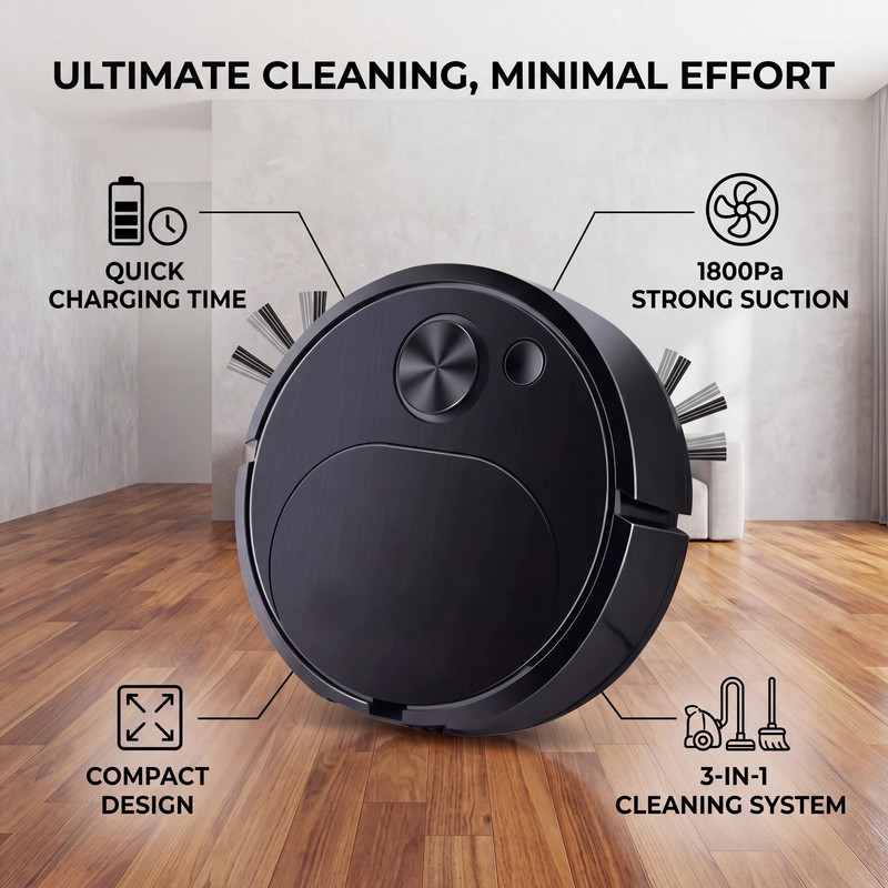 Robot Vacuum Cleaner, Mini Automatic Avoidance USB Charging Smart Sweeping Robot gallery