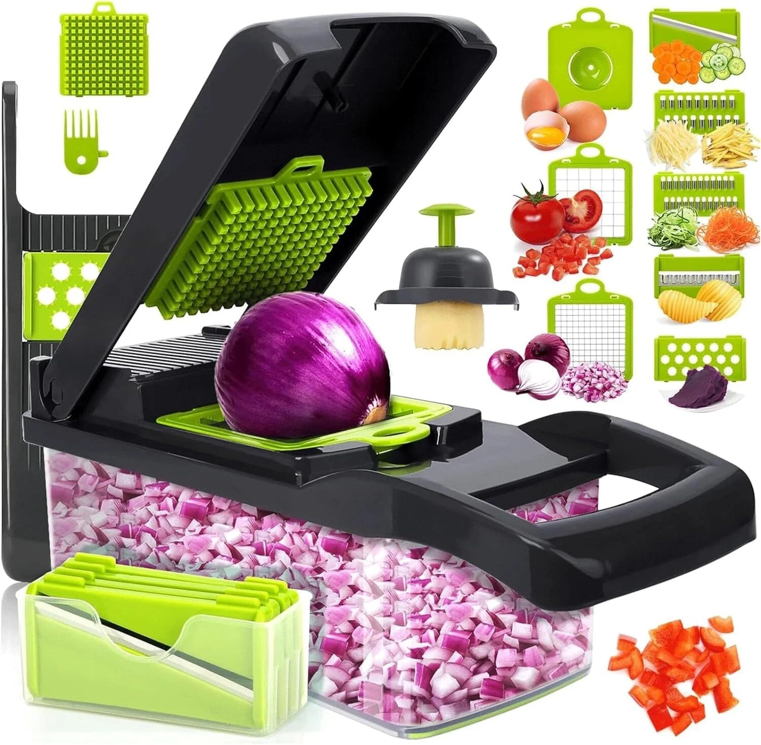 16-In-1 Vegetable Fruit Chopper Cutter Food Onion Veggie Dicer Slicer Kitchen gallery