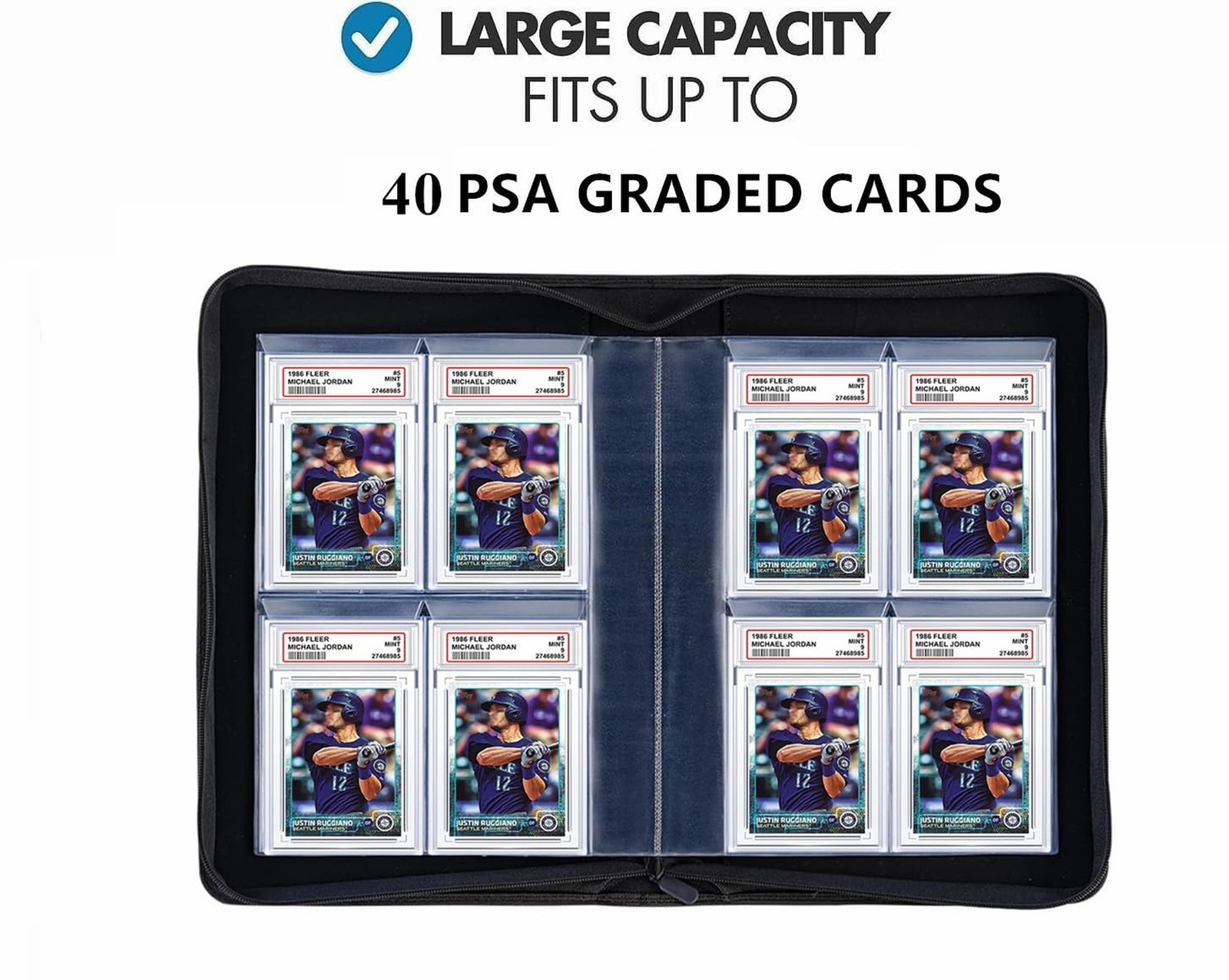40 Pockets Graded Card Binder, Toploading PSA Slab Holder Album, PU Leather G... gallery