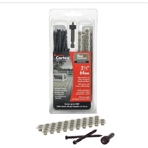 FastenMaster Cortex 2-1/2" Fiberon Decking Hidden Fastening 75 Screws Aspen Gray gallery