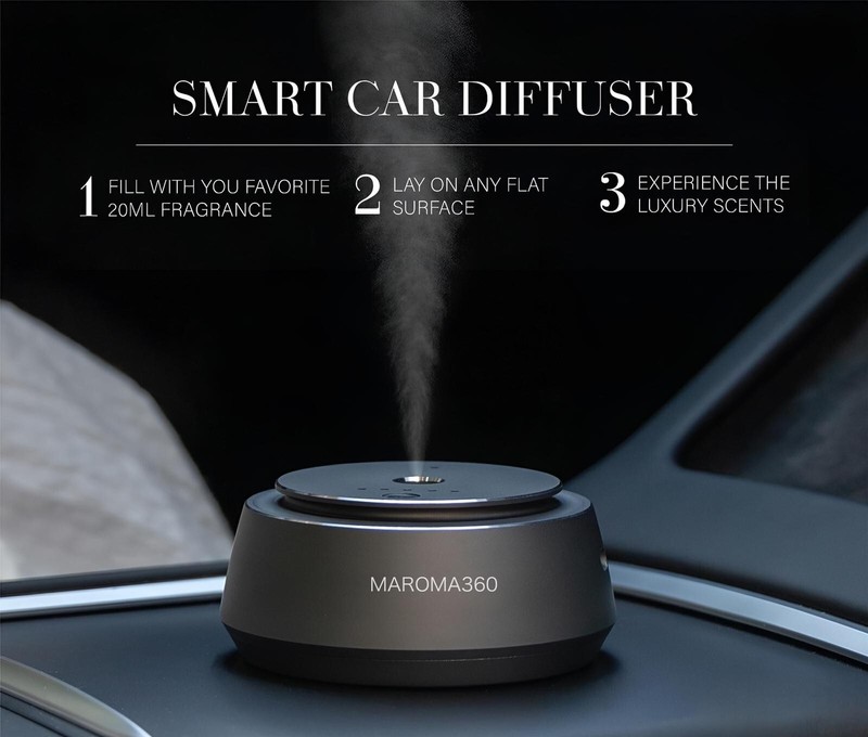 Aroma360 Smart Car Diffuser W/20ml Included / Ultrasonic Scenting Nanotechnology gallery