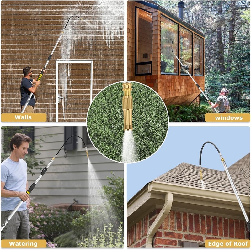 24ft Reach Gutter Cleaning Tools From The Ground, 16ft Telescopic Gutter Cleaner gallery