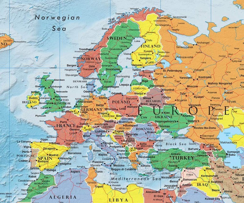 Swiftmaps World Premier Wall Map Poster Mural 24h x 36w gallery
