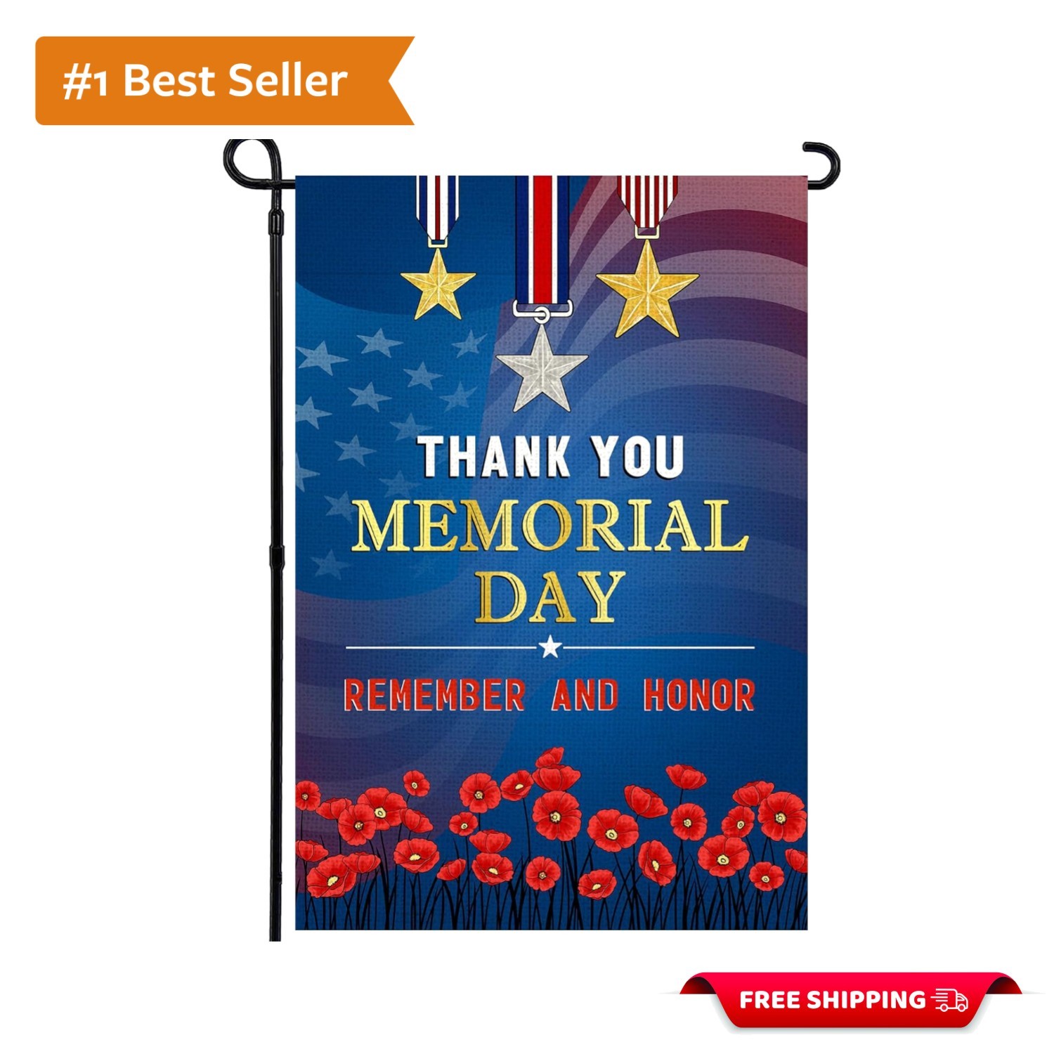 Durable 12x18 Memorial Day Flag - Fade & Weather Resistant for Long-Lasting Use gallery
