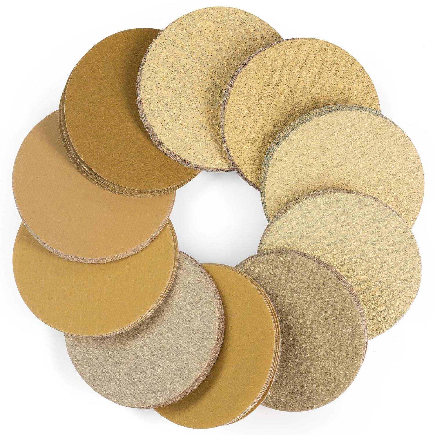 25PCS 3In Gold Sanding Disc Hook and Loop 0-Hole 800Grit Orbital Sander for Wood gallery