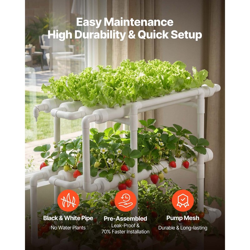 Uimoso Hydroponic Grow System 3 Layer 108 Planting Sites Hydroponic Growing Kit gallery