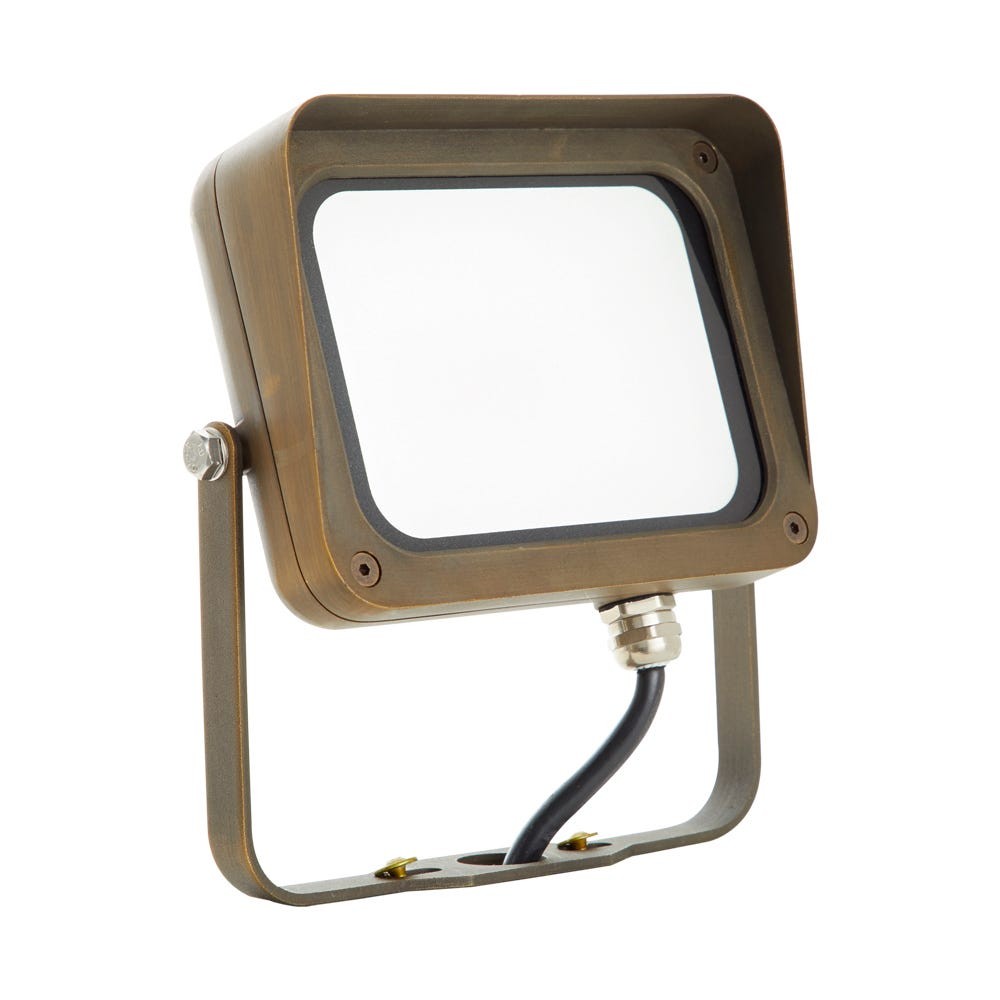 Bronze 17W Integrated LED Outdoor Brass Flood Light Fixture with Yoke Mount Volt gallery