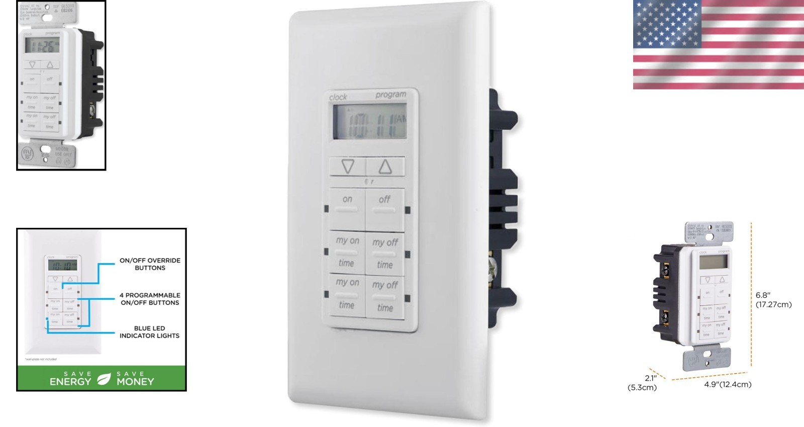 Energy-Saving In-Wall Timer: 4 Programmable Buttons for Smart Lighting Control gallery