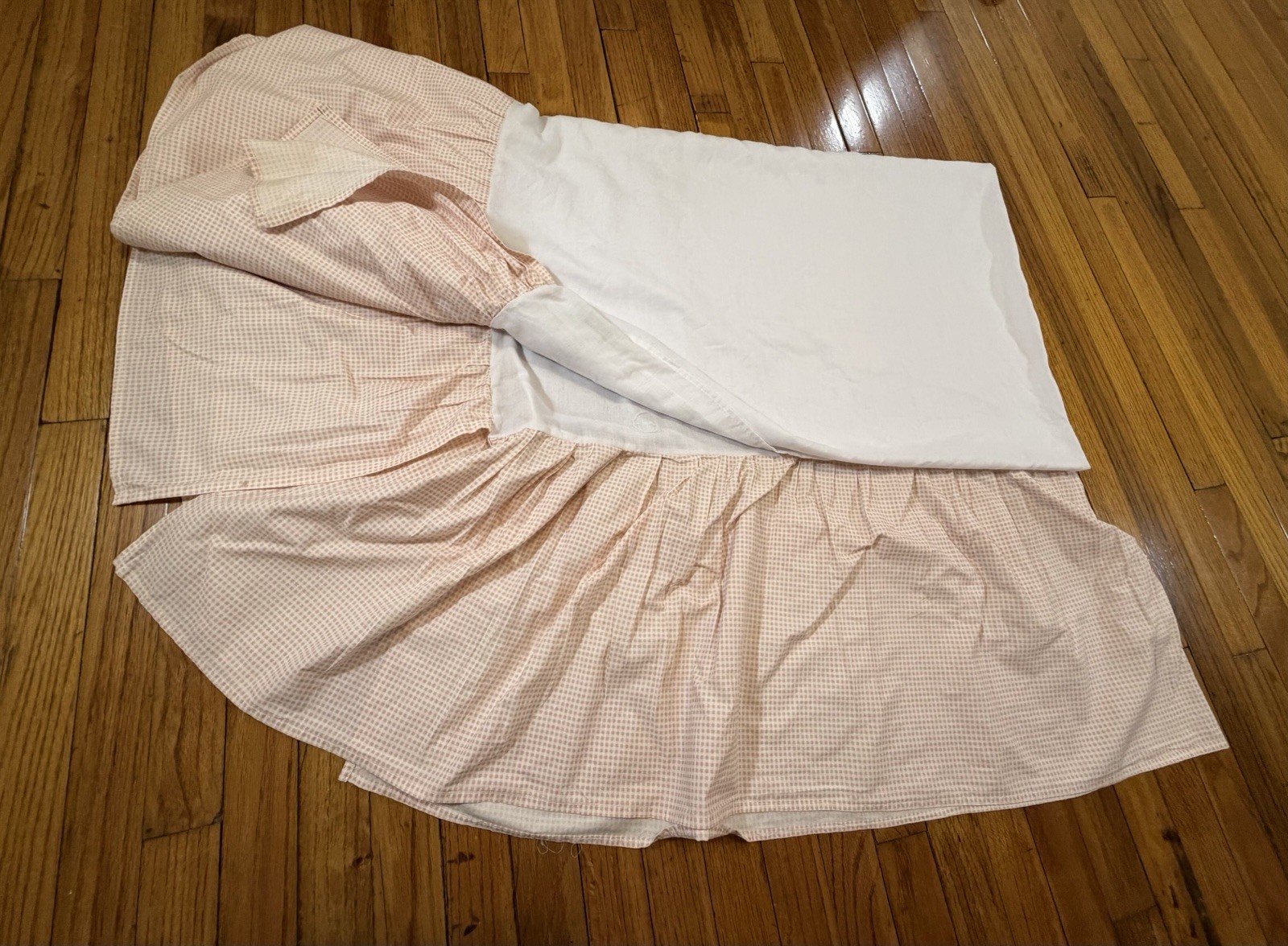 Mary Jane's Home Pink Gingham Check Cotton Double/Full Bed Skirt gallery