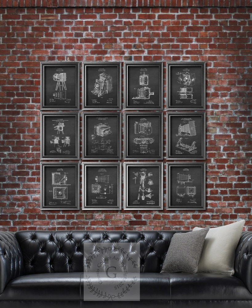 Vintage Folding Camera Box Camera Blueprint Posters Lot of 12 Wall Decor Prints