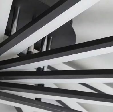 Oukaning 47 in. 9-Light Black Integrated LED Modern Flush Mount Ceiling Lamp gallery
