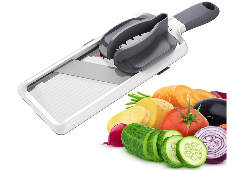 Multi Handheld Mandoline Slicer - Adjustable Stainless Steel Blade, Comfort Grip gallery