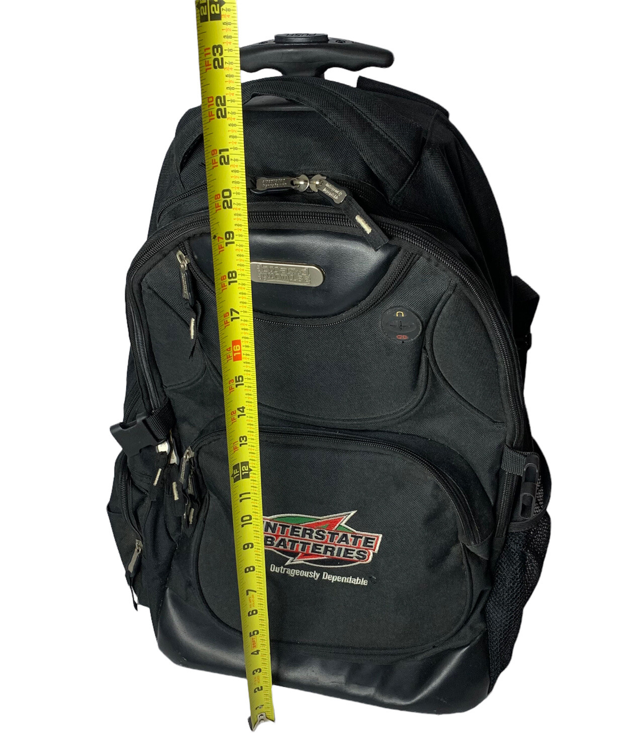 Multi Compartment Rolling Carry On Backpack with Extending Grip Handle, Logo 2