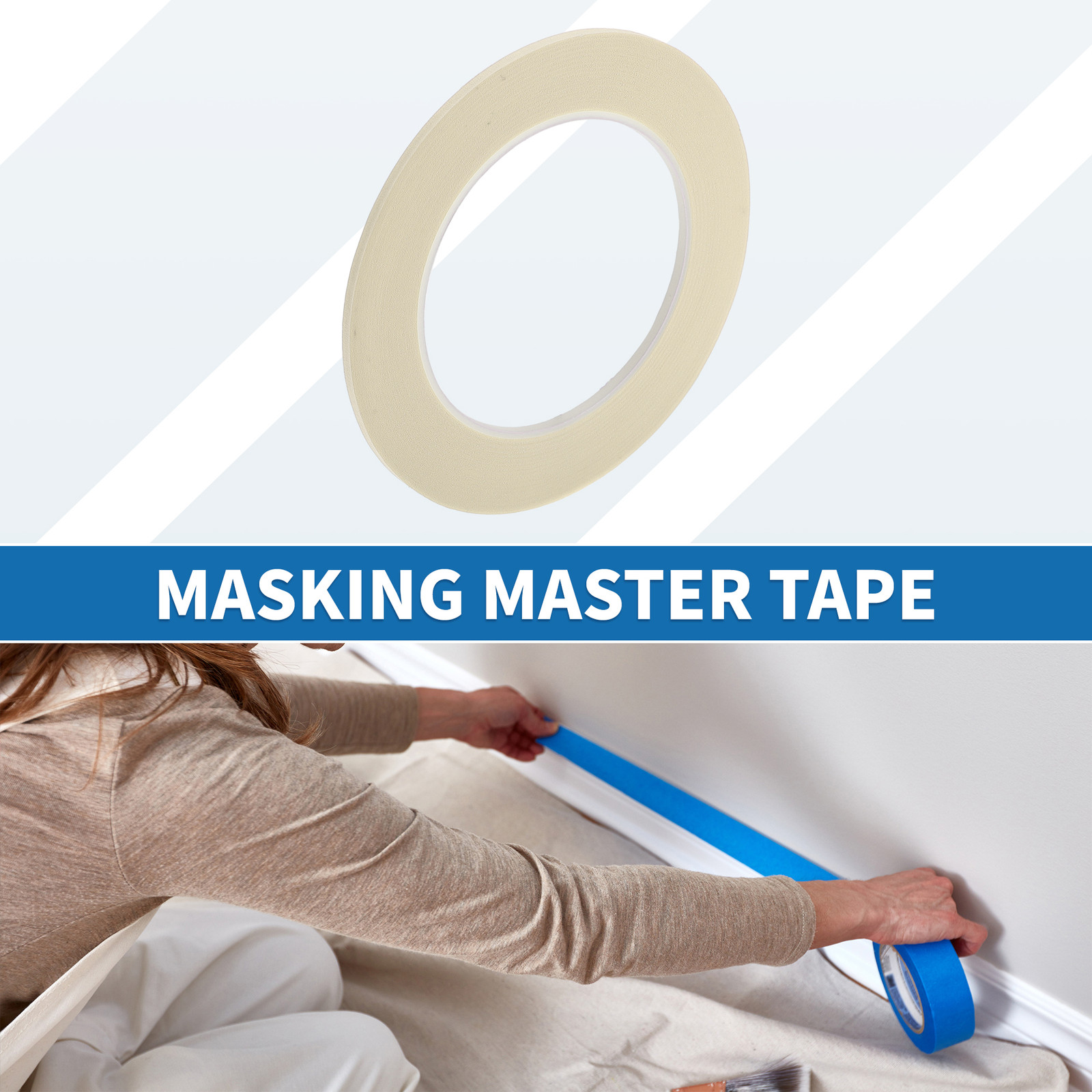 Painters Tape Easy Removal 0.1 Inches x 52.5 Yards Masking Master Tape White gallery