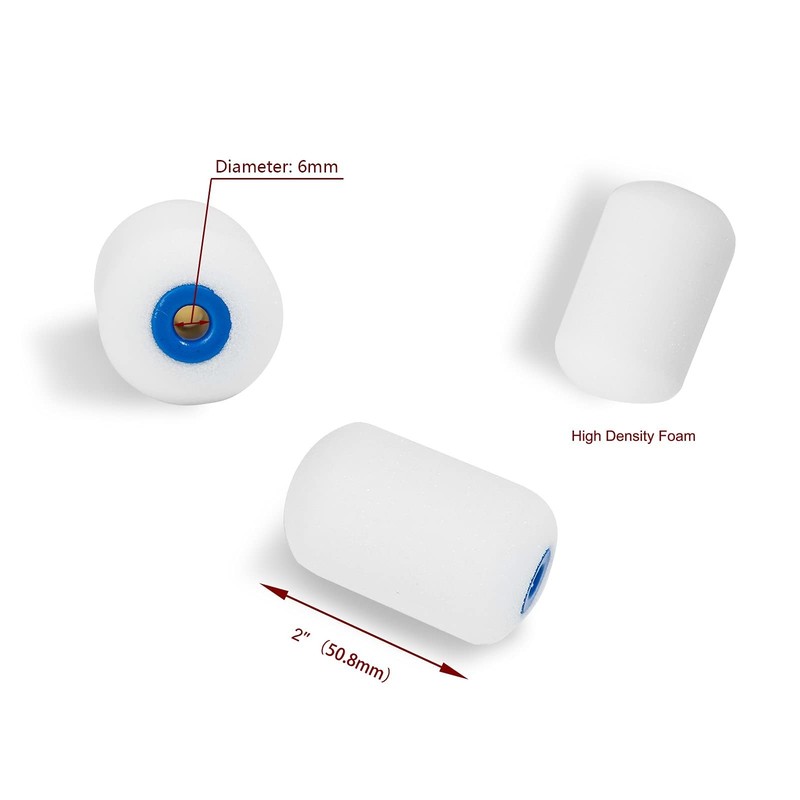 Mini Foam Paint Roller Refills - 2 Inch High Density Sponge Rollers, Pack of 20, gallery