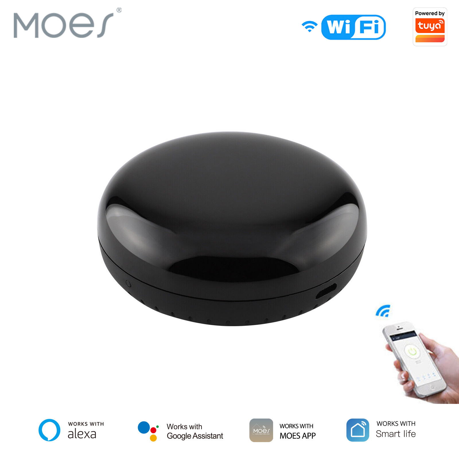 MOES WiFi IR Universal Smart Remote Controller Infrared Blaster Alexa Google APP gallery