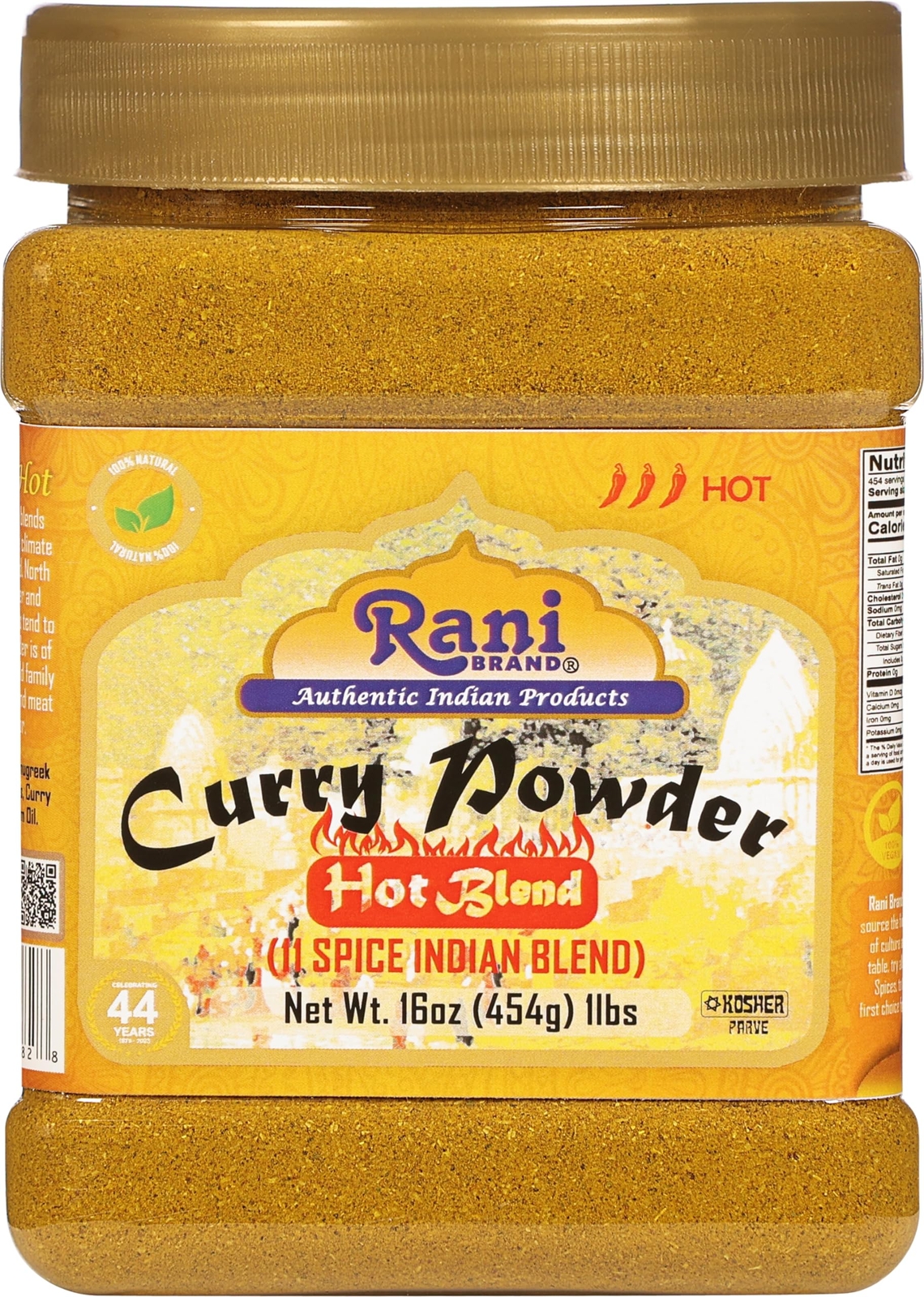Rani Curry Powder Hot (11-Spice Authentic Indian Blend) 16oz (1lb) 454g PET Jar gallery