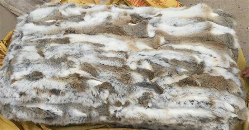 Real Rabbit Fur Throw Patchwork Blanket Winter Soft Warm Leather 43.3" X 21.6" gallery