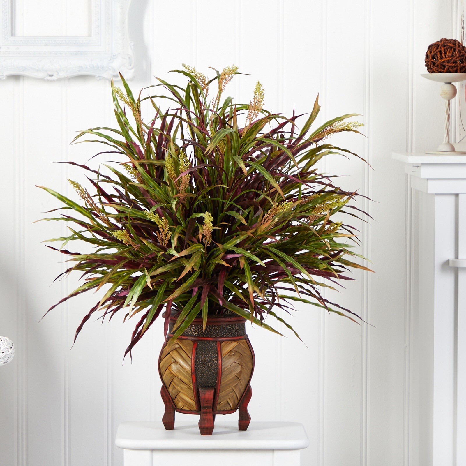 30" Autumn Grass Artificial Arrangement in Planter Home Decor. Retail $129 gallery
