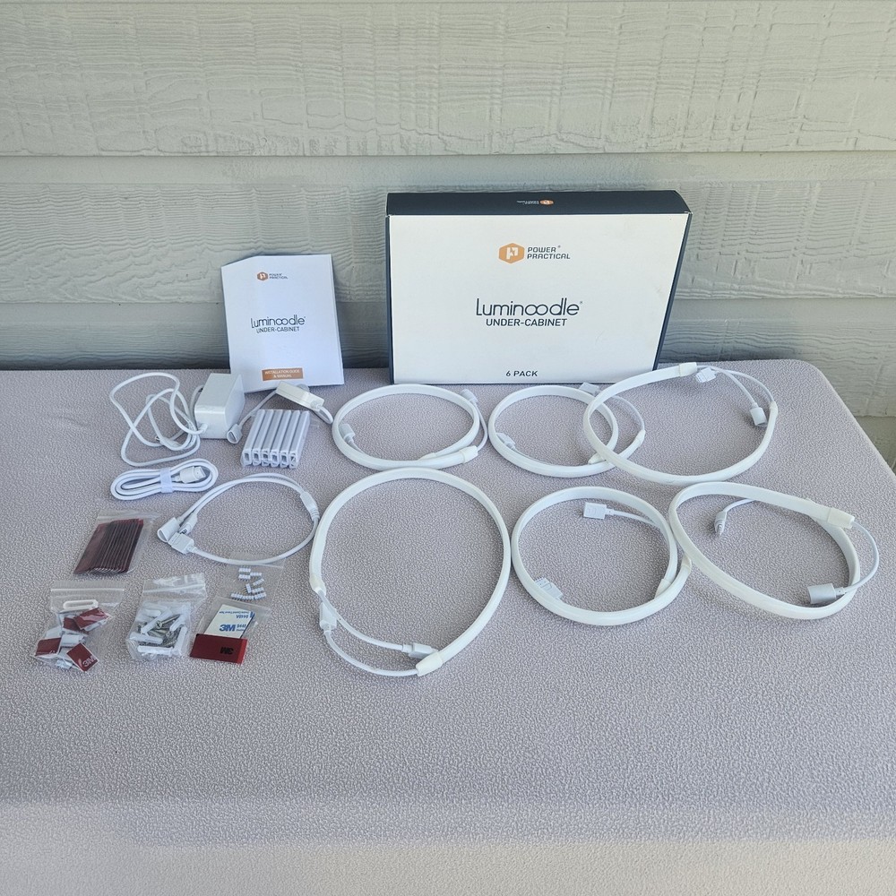 Power Practical Luminoodle Under Cabinet Lighting Kitchen Strip 6PK NO REMOTE