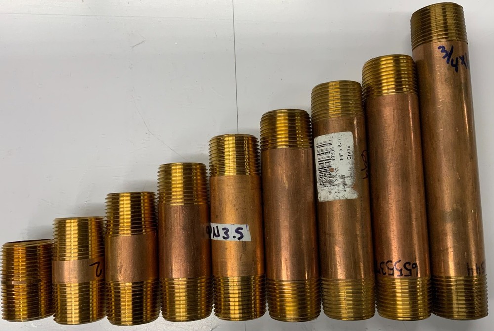 3/4" Brass Pipe Nipple NPT Threaded Both Ends