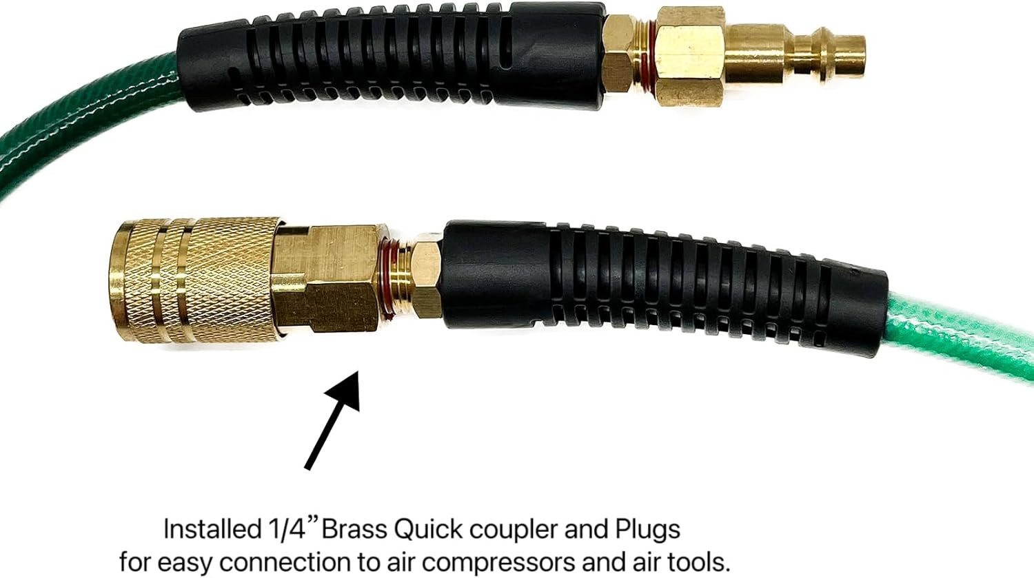 Polyurethane(Pu) 1/4-Inch X 100FT Reinforced,Air Hose with 1/4” Swivel Industria gallery