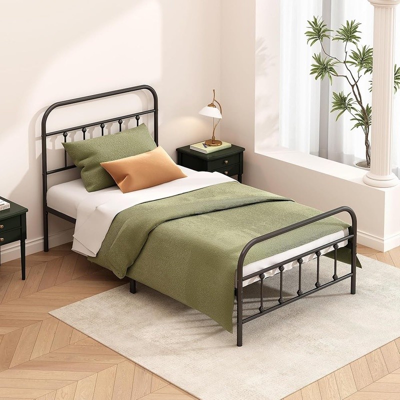 Sturdy Metal Bed Frame W/ Headboard Easy Assembly Squeak Resistant Large Storage gallery