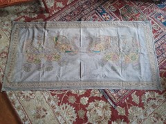 Wall hanging India table runner elephant Metallic Thread embroidery 32″ X 65″