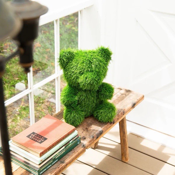14" UV Resistant Artificial Grass Garden Plush Topiary Bear (Indoor/Outdoor) gallery