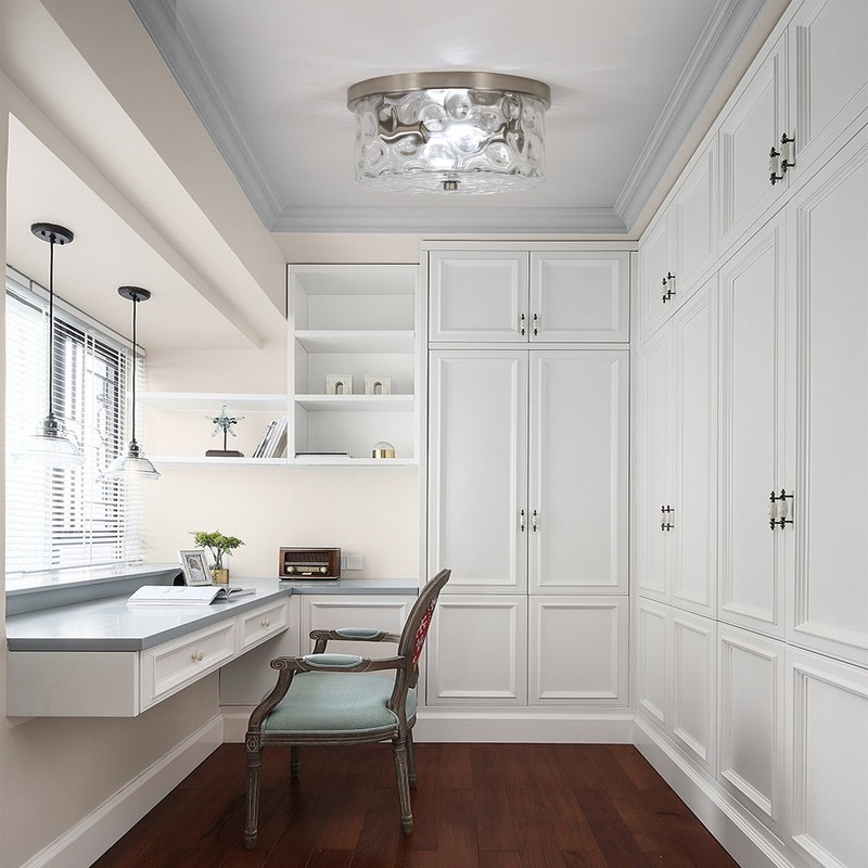 Modern Gold Semi Flush Mount Ceiling Light 12inch for Kitchen Hallway Bedroom gallery