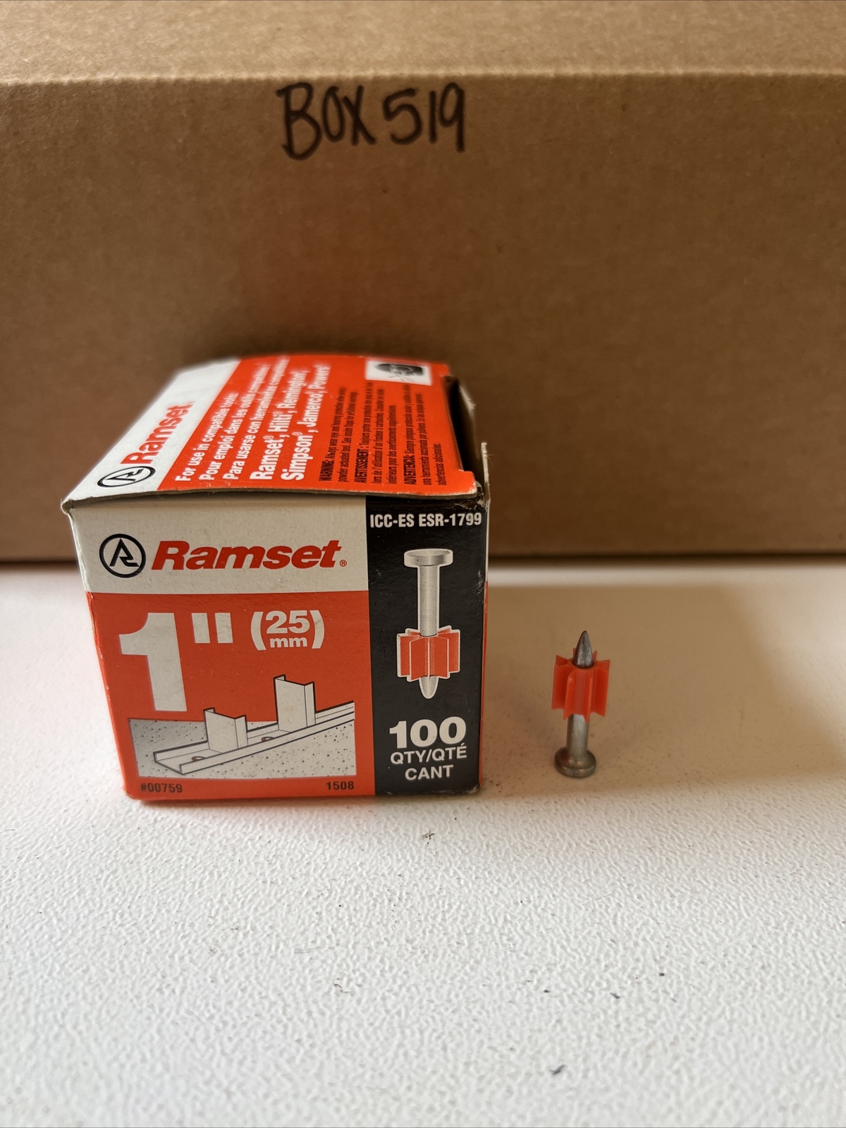 Ramset 759 Steel Round Head  0.3 Dia. x 1 L in. Qty in Box-96 gallery
