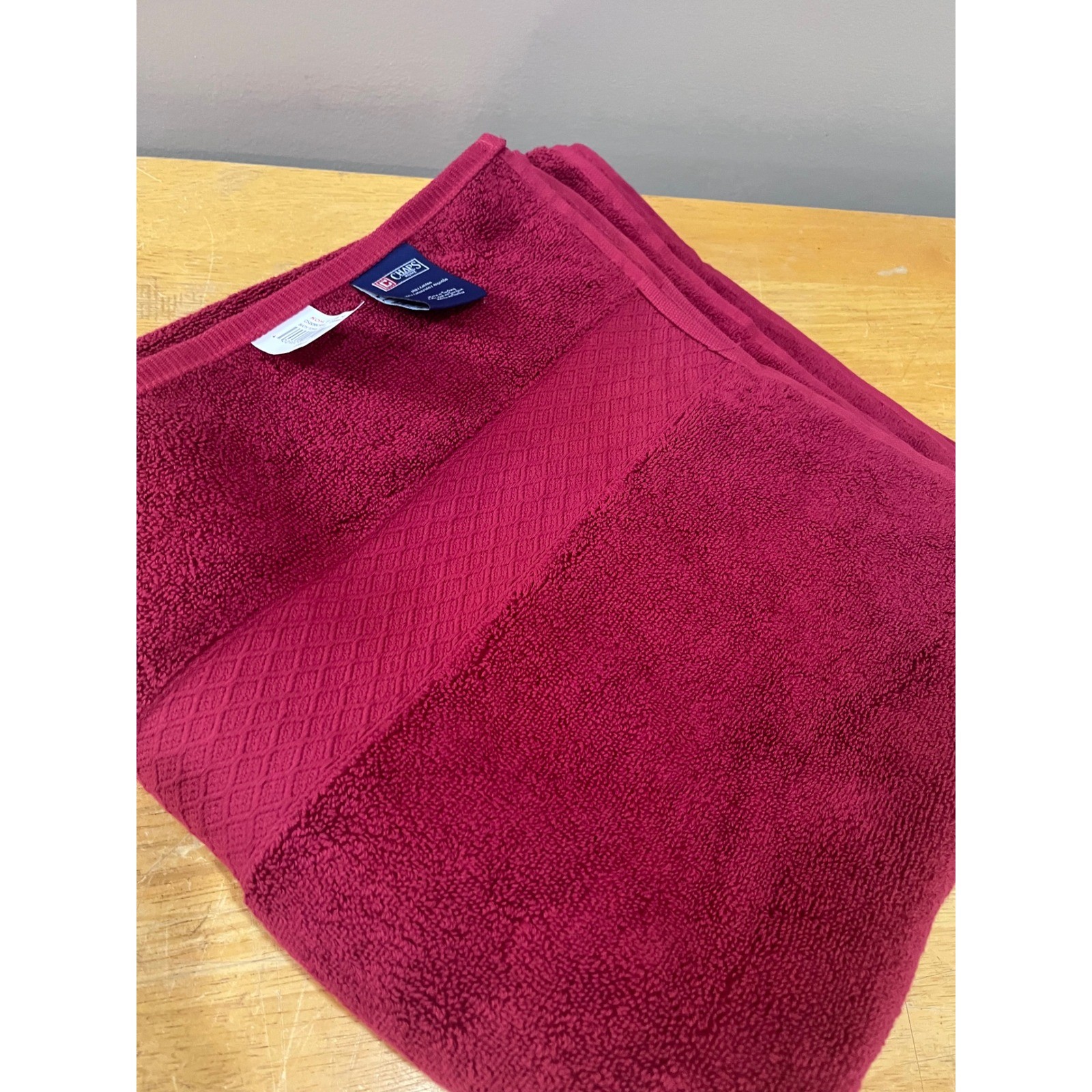 Chaps Home Cranberry Red 100% Cotton Bath Towel 30x58 Made in Turkey NWT gallery
