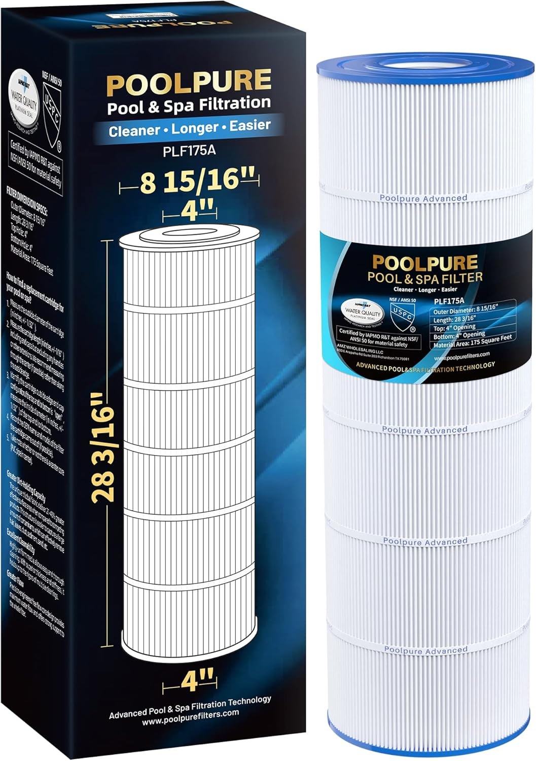 POOLPURE PLF175A Pool Filter Replaces Hayward C1750 175 sqft gallery